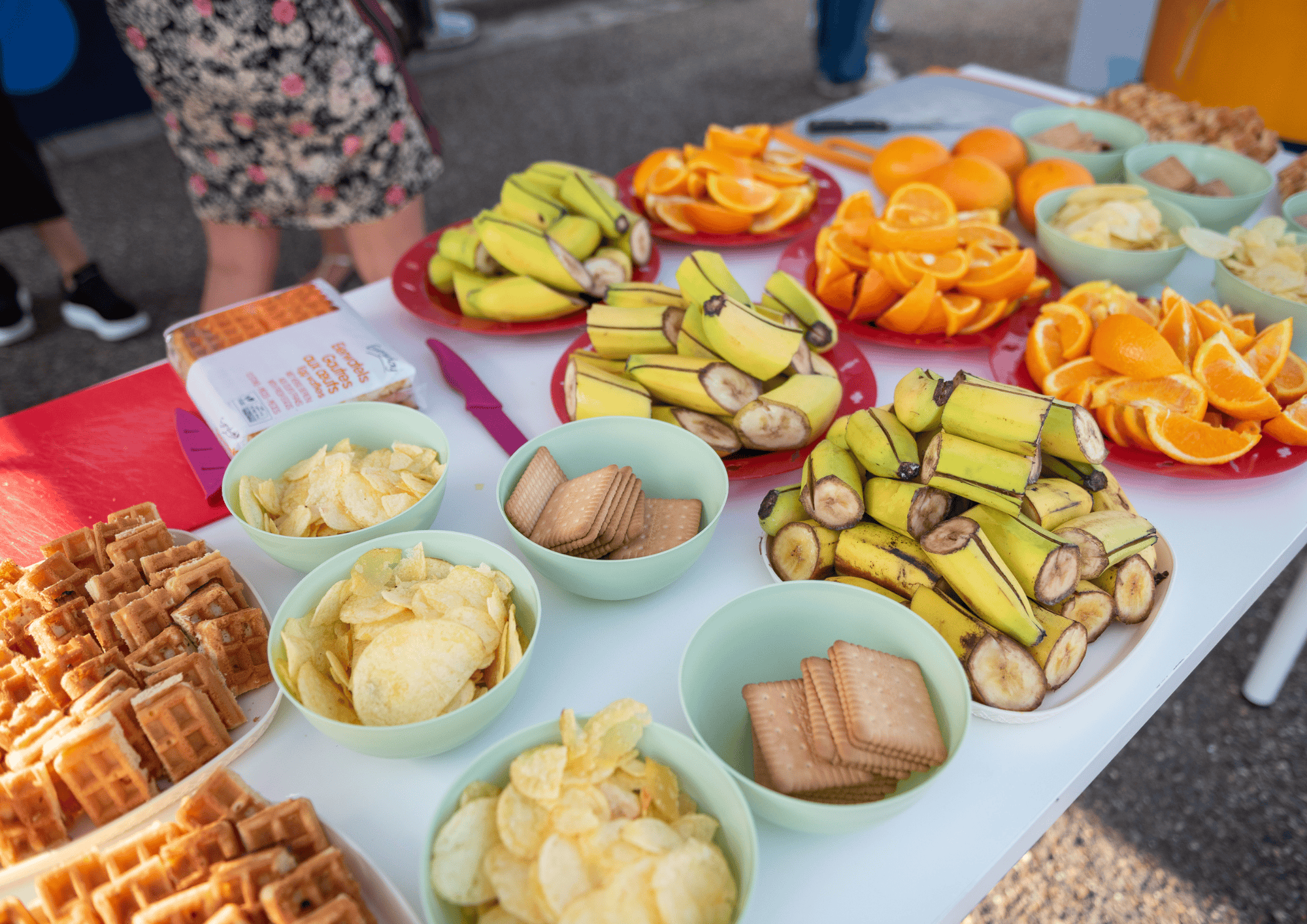 Ravitaillement lors du Liege airport running tour