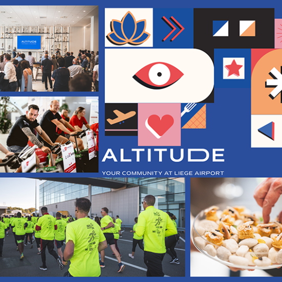 Montage photo reprenant différents évenements organisés par Liege Airport